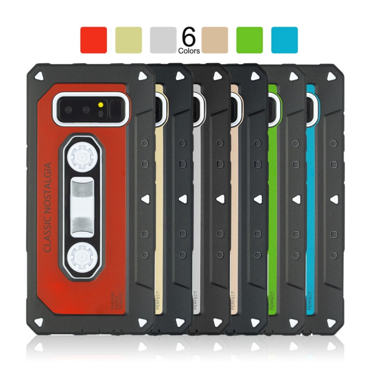 For Galaxy Note 8 Nostalgic Tape Style TPU+PC Protective Back Case