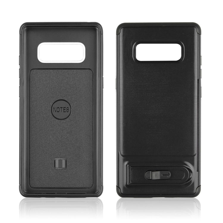 For Galaxy Note 8 Brushed Texture TPU+PC Protective Back Case with Holder & Card Slot