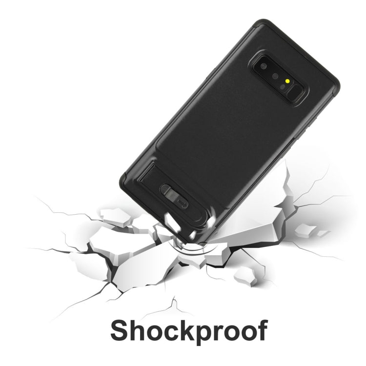 For Galaxy Note 8 Brushed Texture TPU+PC Protective Back Case with Holder & Card Slot