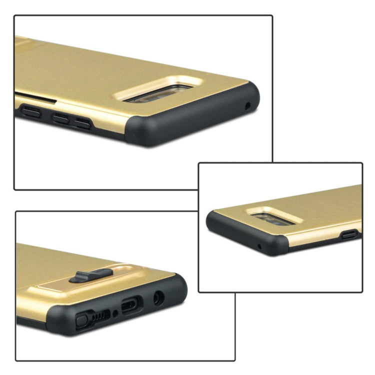 For Galaxy Note 8 Brushed Texture TPU+PC Protective Back Case with Holder & Card Slot