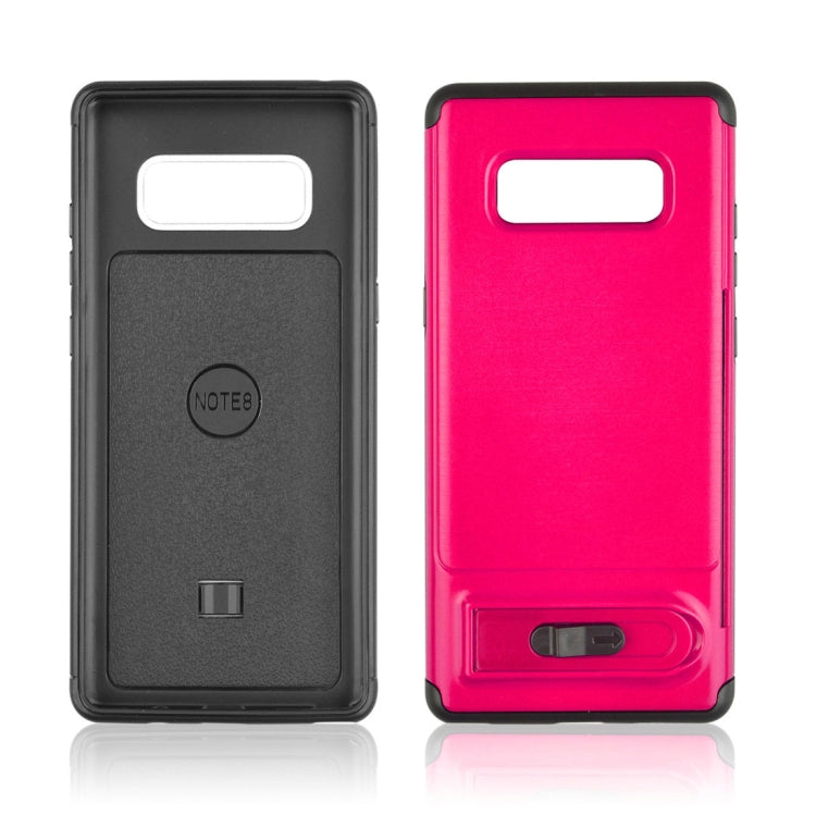 For Galaxy Note 8 Brushed Texture TPU+PC Protective Back Case with Holder & Card Slot