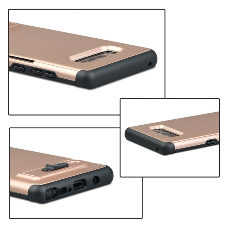 For Galaxy Note 8 Brushed Texture TPU+PC Protective Back Case with Holder & Card Slot