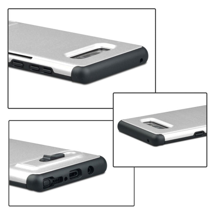 For Galaxy Note 8 Brushed Texture TPU+PC Protective Back Case with Holder & Card Slot