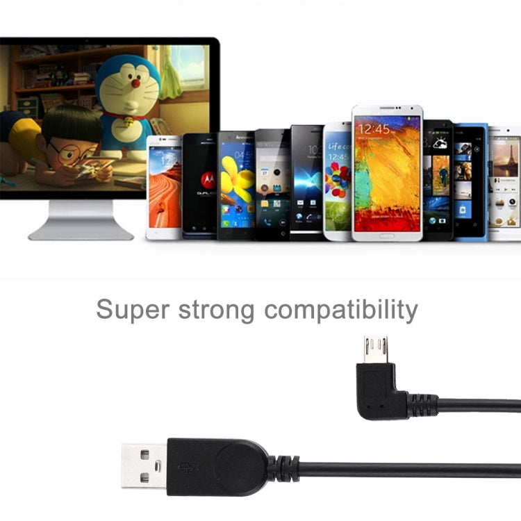 28cm 90 Degree Angle Left Micro USB to USB Data / Charging Cable, For Galaxy, Huawei, Xiaomi, LG, HTC and other Smart Phones