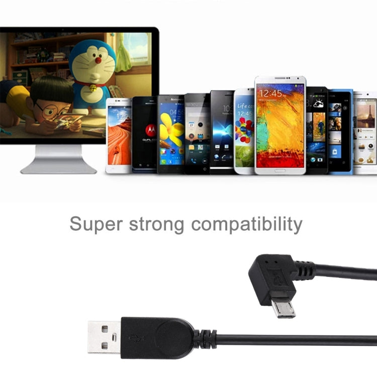 28cm 90 Degree Angle Right Micro USB to USB Data / Charging Cable, For Galaxy, Huawei, Xiaomi, LG, HTC and other Smart Phones