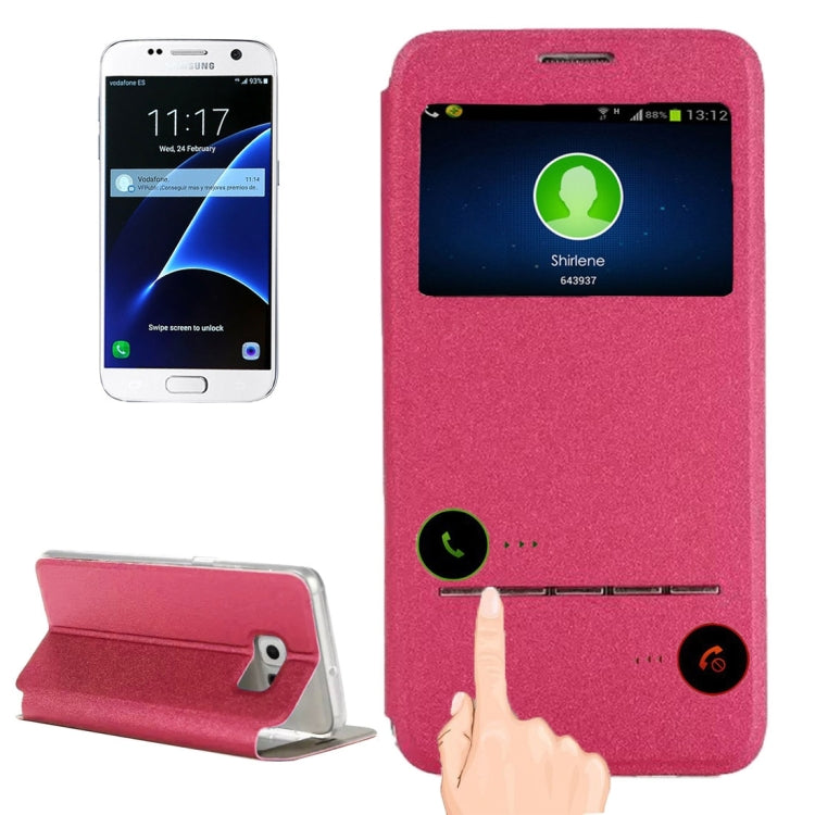 For Galaxy S7 / G930 Horizontal Flip Leather Case with Holder & Call Display ID