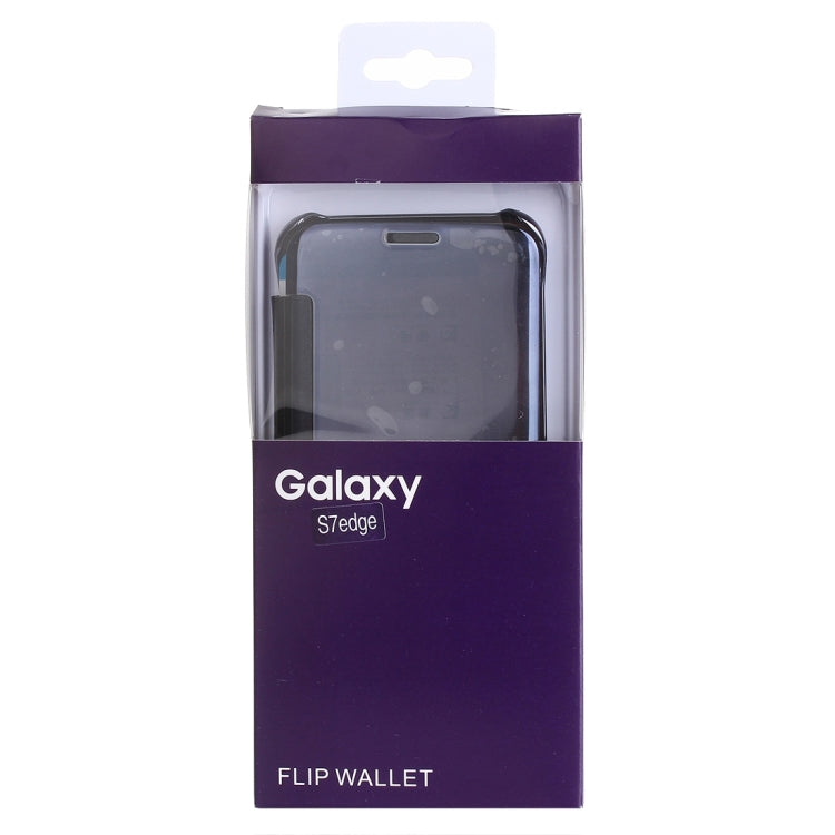 For Galaxy S7 Edge / G935 Electroplating Mirror Horizontal Flip PC + PU Leather Case