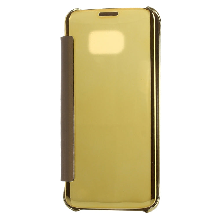 For Galaxy S7 Edge / G935 Electroplating Mirror Horizontal Flip PC + PU Leather Case