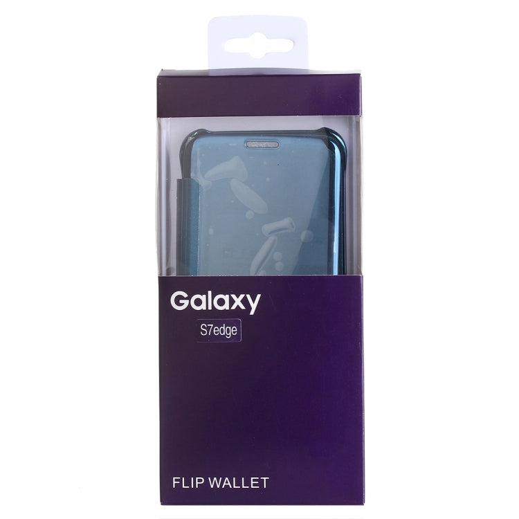 For Galaxy S7 Edge / G935 Electroplating Mirror Horizontal Flip PC + PU Leather Case