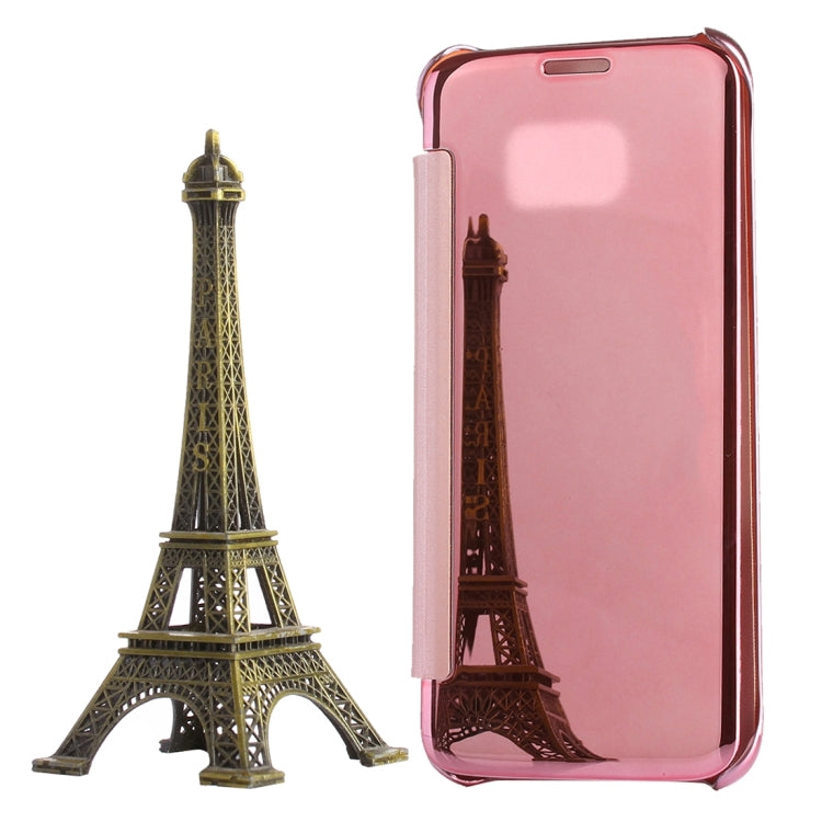 For Galaxy S7 Edge / G935 Electroplating Mirror Horizontal Flip PC + PU Leather Case