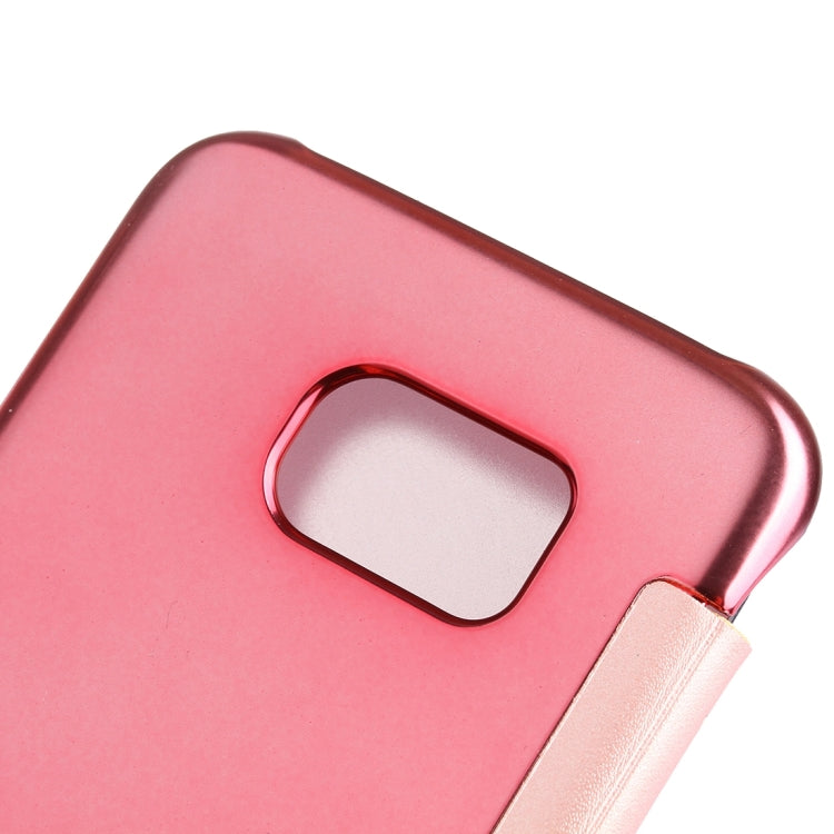 For Galaxy S7 Edge / G935 Electroplating Mirror Horizontal Flip PC + PU Leather Case