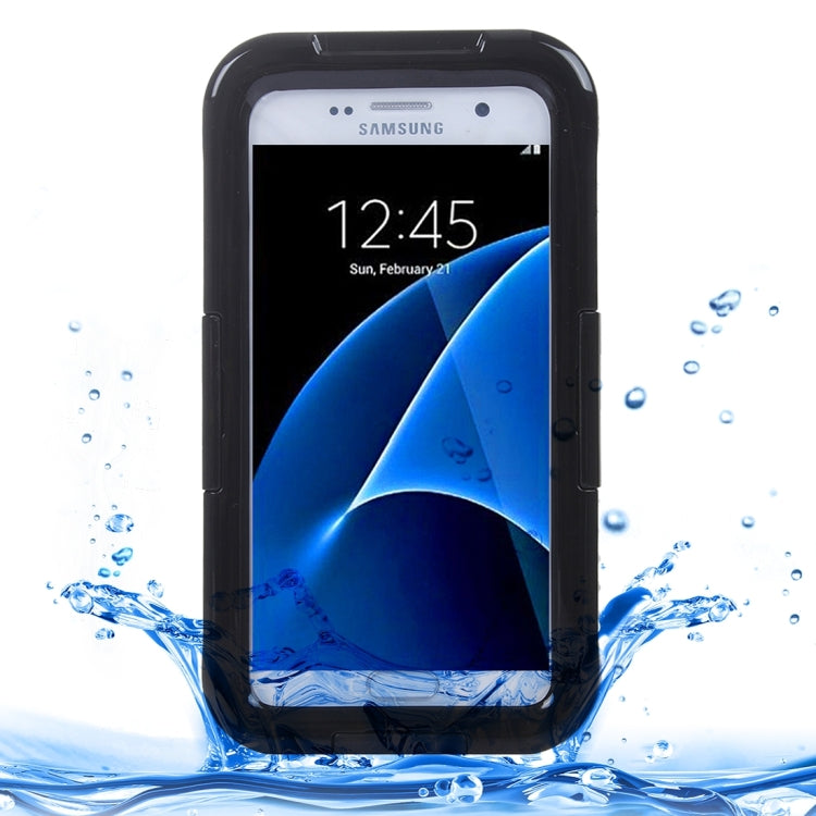 For Galaxy S7 / G930 IPX8 Plastic + Silicone Transparent Waterproof Protective Case with Lanyard