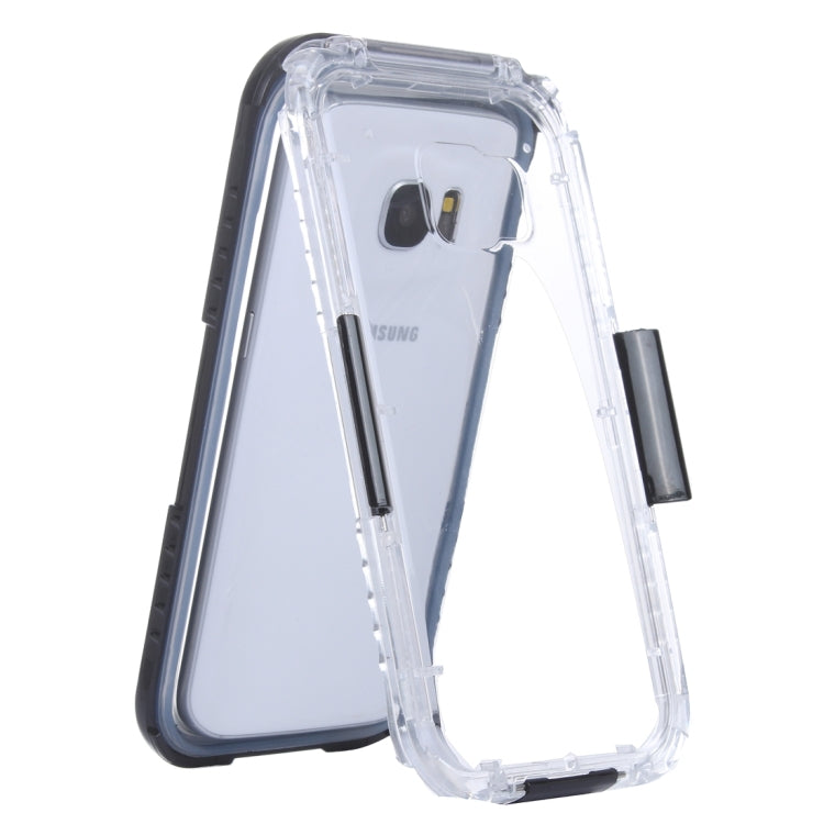 For Galaxy S7 / G930 IPX8 Plastic + Silicone Transparent Waterproof Protective Case with Lanyard