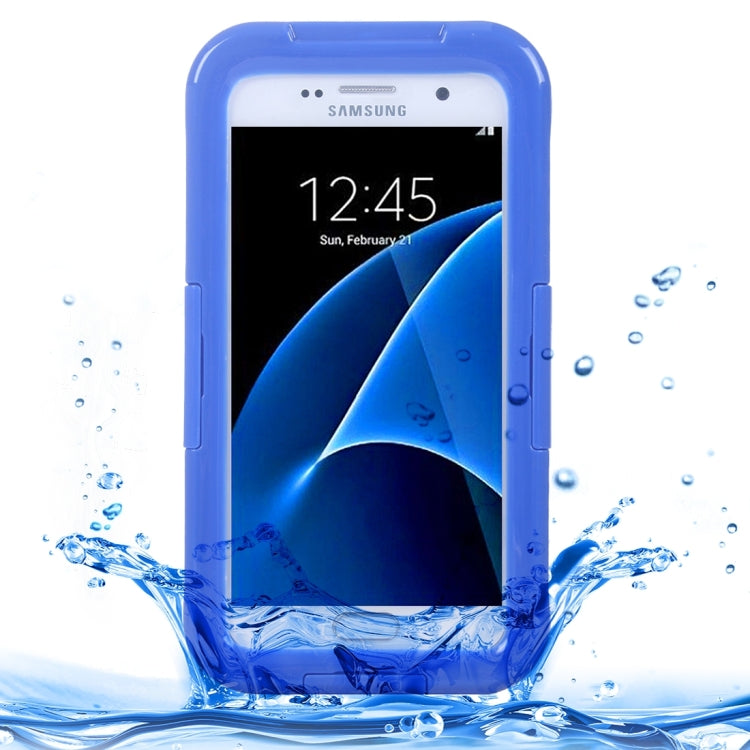For Galaxy S7 / G930 IPX8 Plastic + Silicone Transparent Waterproof Protective Case with Lanyard