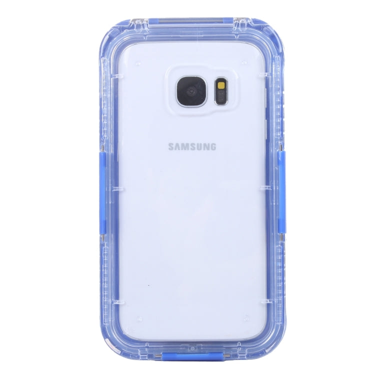 For Galaxy S7 / G930 IPX8 Plastic + Silicone Transparent Waterproof Protective Case with Lanyard