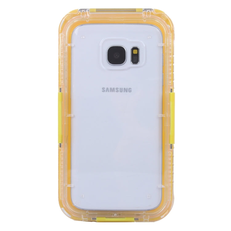 For Galaxy S7 / G930 IPX8 Plastic + Silicone Transparent Waterproof Protective Case with Lanyard