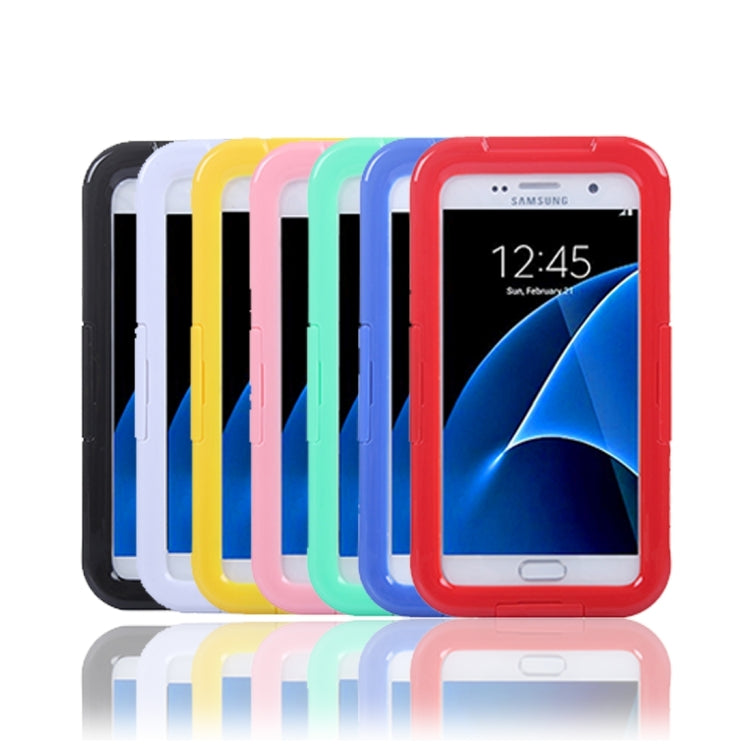 For Galaxy S7 / G930 IPX8 Plastic + Silicone Transparent Waterproof Protective Case with Lanyard