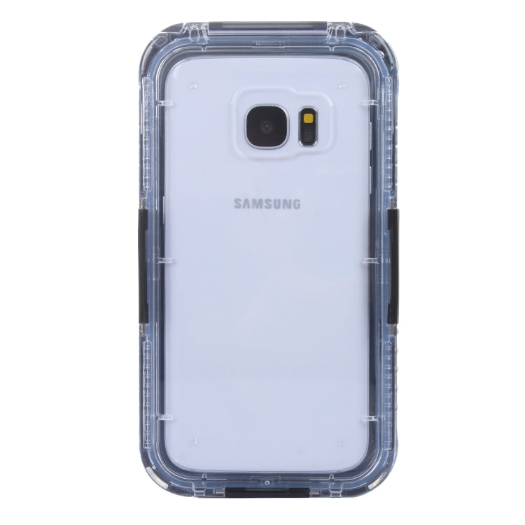 For Galaxy S7 Edge / G935 IPX8 Plastic + Silicone Transparent Waterproof Protective Case with Lanyard