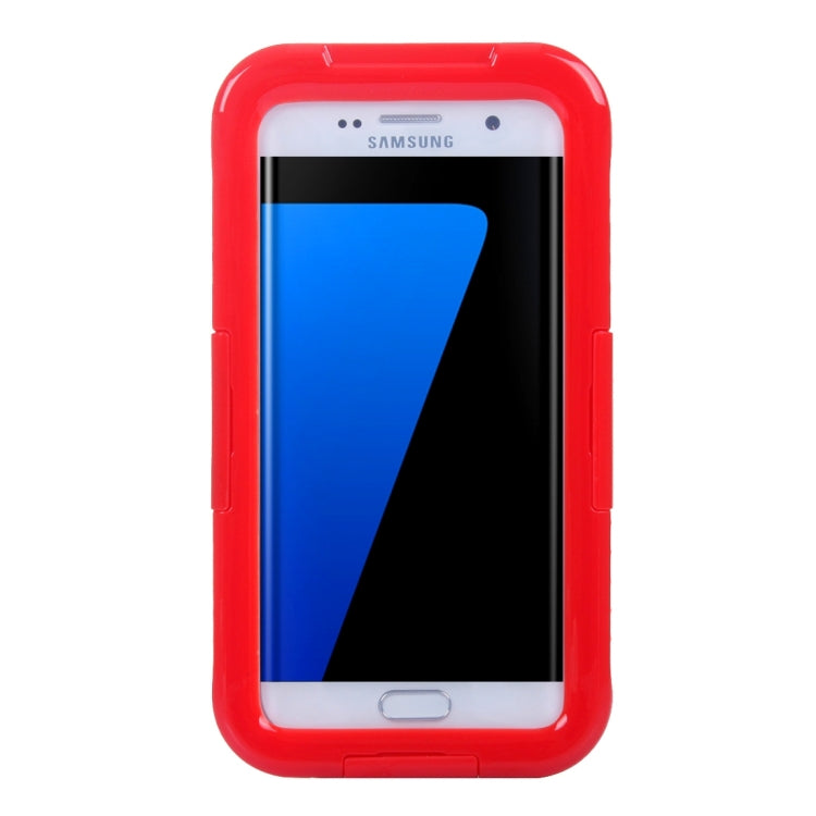 For Galaxy S7 Edge / G935 IPX8 Plastic + Silicone Transparent Waterproof Protective Case with Lanyard