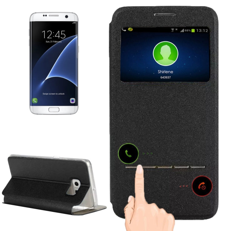 For Galaxy S7 Edge / G935 Horizontal Flip Leather Case with Holder & Call Display ID