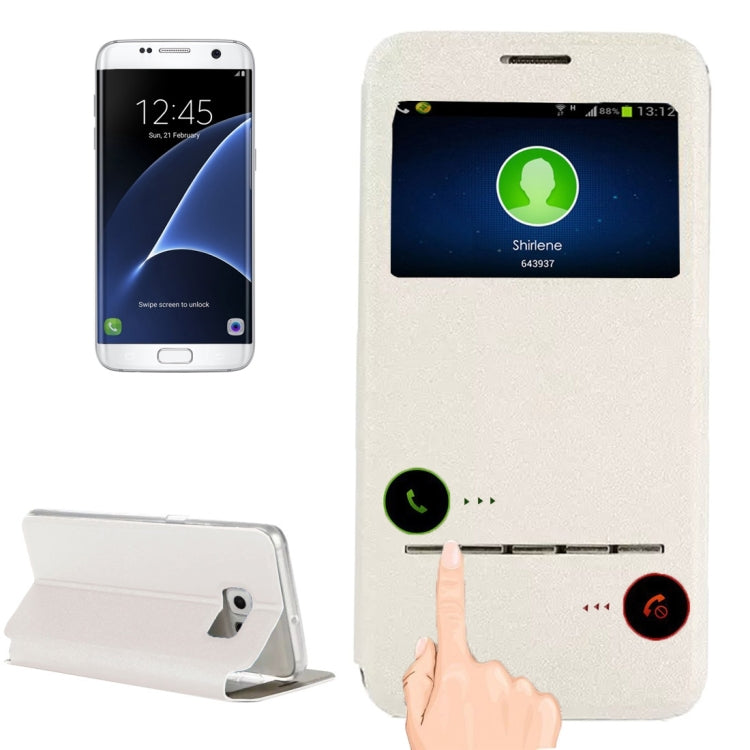 For Galaxy S7 Edge / G935 Horizontal Flip Leather Case with Holder & Call Display ID