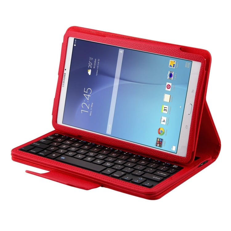 For Galaxy Tab E 9.6 / T560 2 in 1 Detachable Bluetooth Keyboard Litchi Texture Leather Tablet Case with Holder