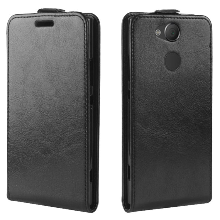 For Sony Xperia XA2 PU + TPU Crazy Horse Texture Vertical Flip Leather Case with Card Slots & Photo Frame