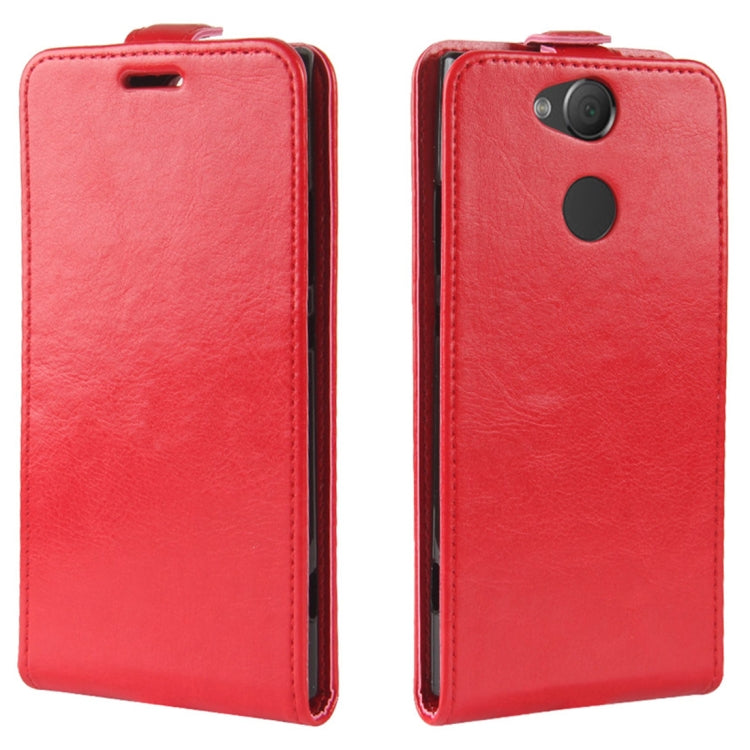 For Sony Xperia XA2 PU + TPU Crazy Horse Texture Vertical Flip Leather Case with Card Slots & Photo Frame