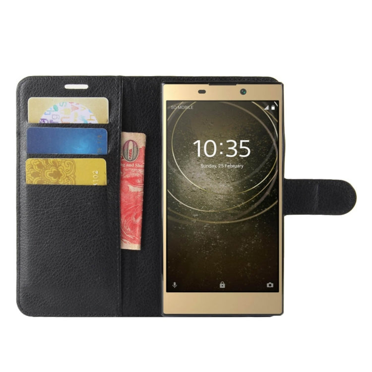For Sony Xperia L2 Litchi Texture Horizontal Flip Leather Case with Wallet & Holder & Card Slots