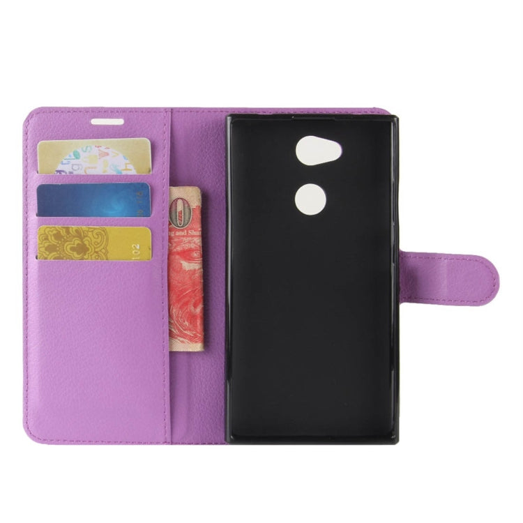 For Sony Xperia L2 Litchi Texture Horizontal Flip Leather Case with Wallet & Holder & Card Slots