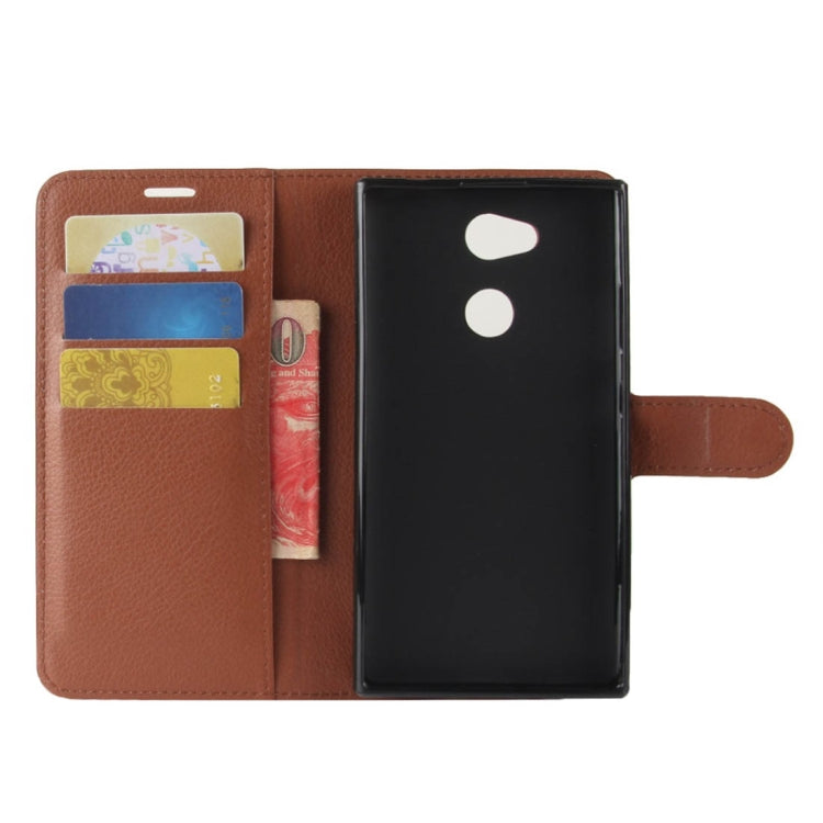For Sony Xperia L2 Litchi Texture Horizontal Flip Leather Case with Wallet & Holder & Card Slots