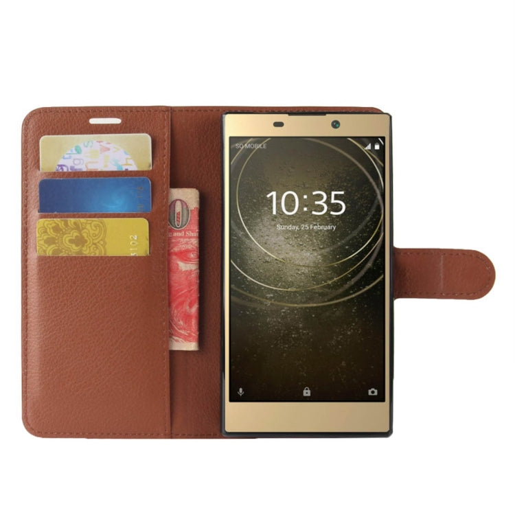 For Sony Xperia L2 Litchi Texture Horizontal Flip Leather Case with Wallet & Holder & Card Slots