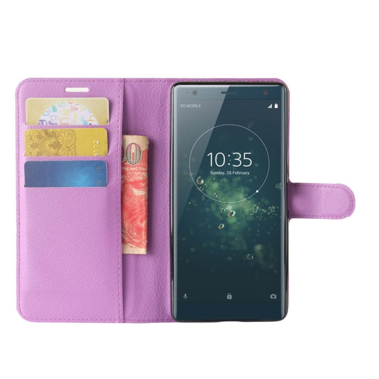 For Sony Xperia XZ2 Litchi Texture Horizontal Flip Leather Case with Wallet & Holder & Card Slots