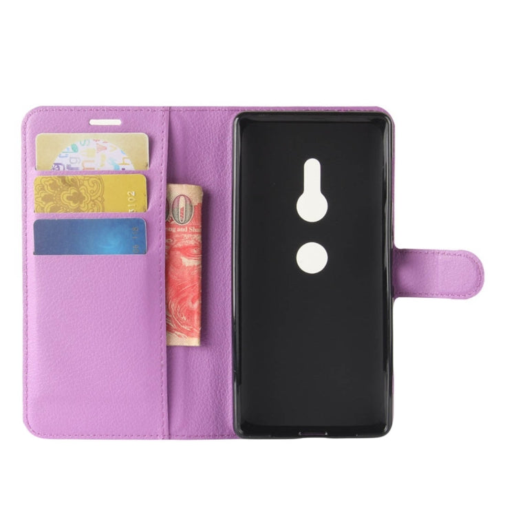 For Sony Xperia XZ2 Litchi Texture Horizontal Flip Leather Case with Wallet & Holder & Card Slots