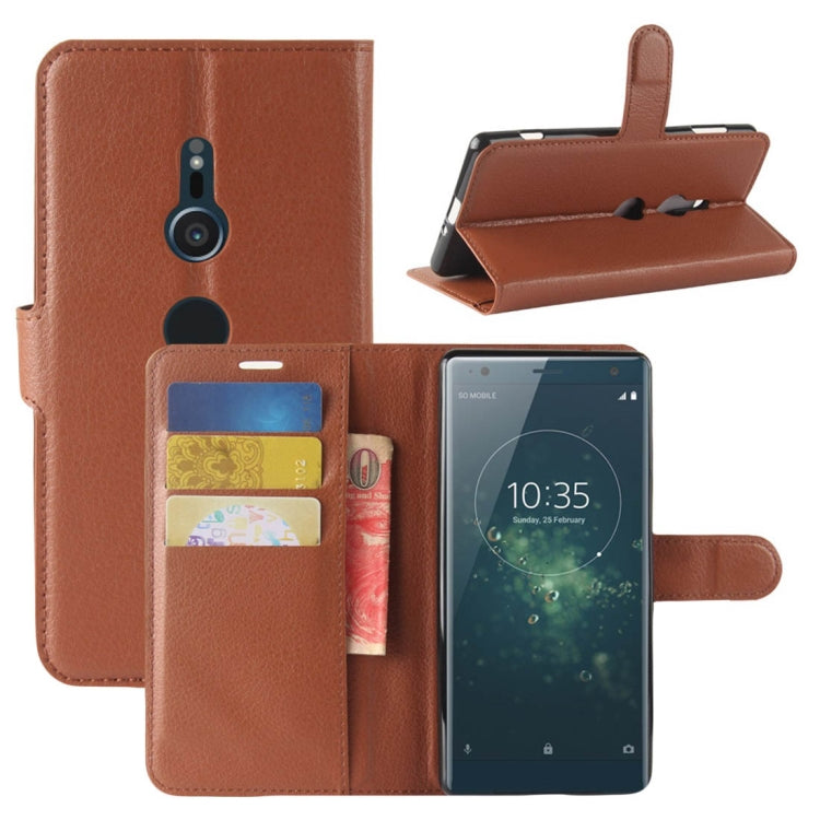 For Sony Xperia XZ2 Litchi Texture Horizontal Flip Leather Case with Wallet & Holder & Card Slots