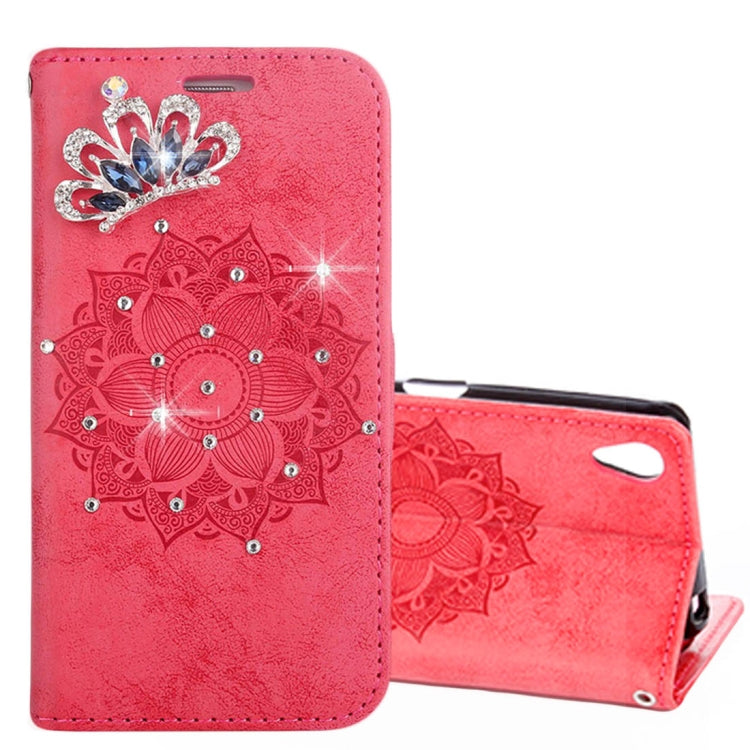 For Sony Xperia XA Mandragora Pattern Crystal Encrusted Horizontal Flip Leather Case with Card Slot & Holder & Wallet & Lanyard