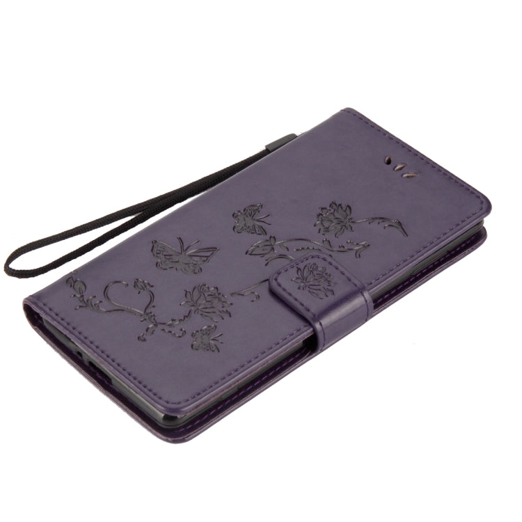 For Sony Xperia XZ2 Lotus Butterfly Pattern Horizontal Flip Leather Case with Holder & Card Slots & Wallet & Lanyard