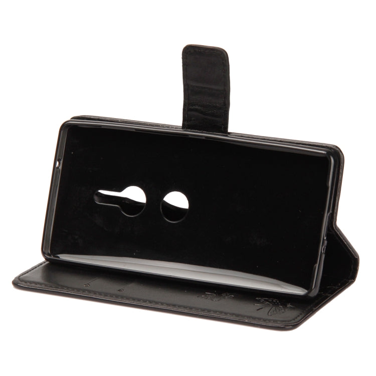 For Sony Xperia XZ2 Lotus Butterfly Pattern Horizontal Flip Leather Case with Holder & Card Slots & Wallet & Lanyard