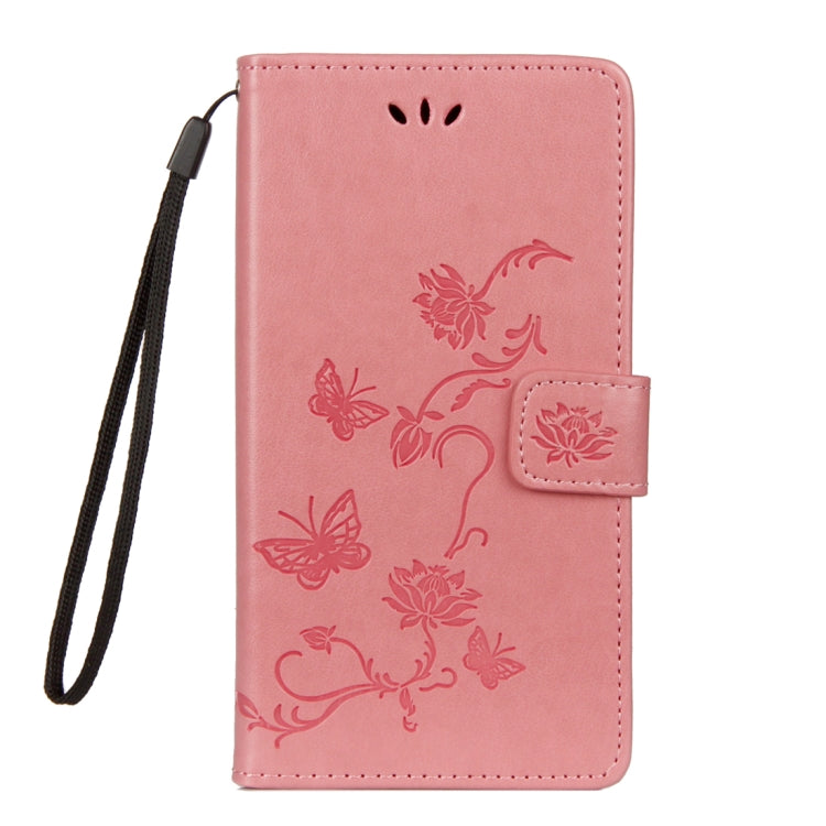 For Sony Xperia XZ2 Lotus Butterfly Pattern Horizontal Flip Leather Case with Holder & Card Slots & Wallet & Lanyard