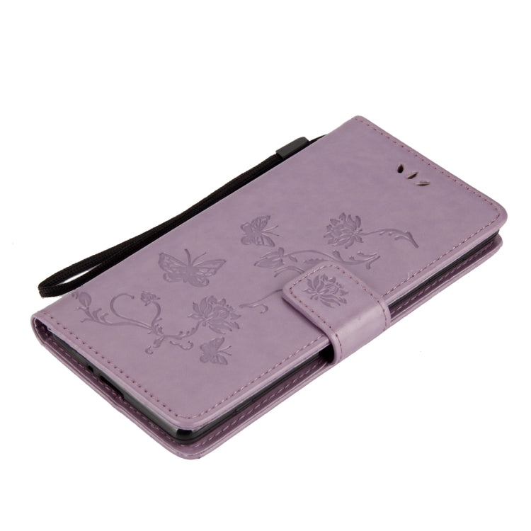 For Sony Xperia XZ2 Lotus Butterfly Pattern Horizontal Flip Leather Case with Holder & Card Slots & Wallet & Lanyard