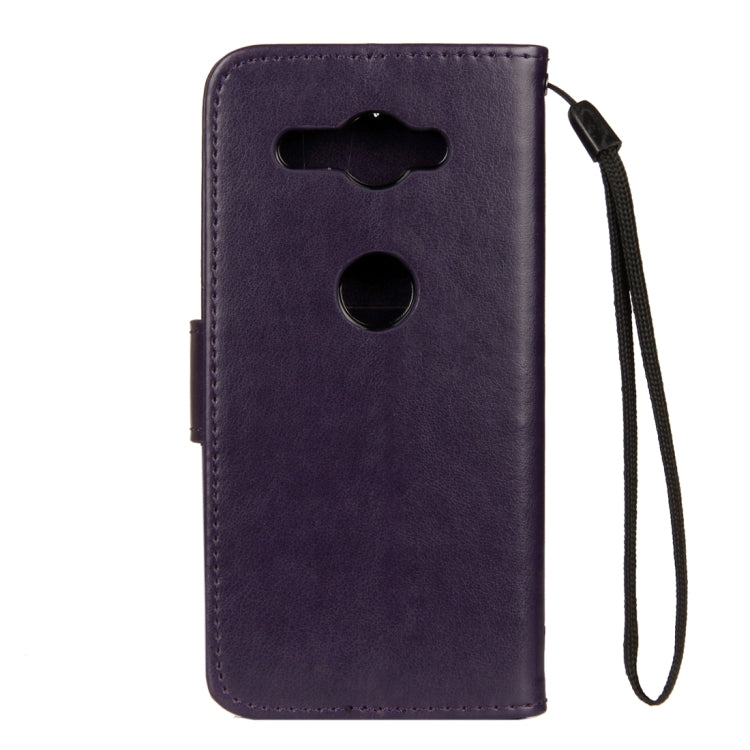 For Sony Xperia XZ2 Compact Lotus Butterfly Pattern Horizontal Flip Leather Case with Holder & Card Slots & Wallet & Lanyard