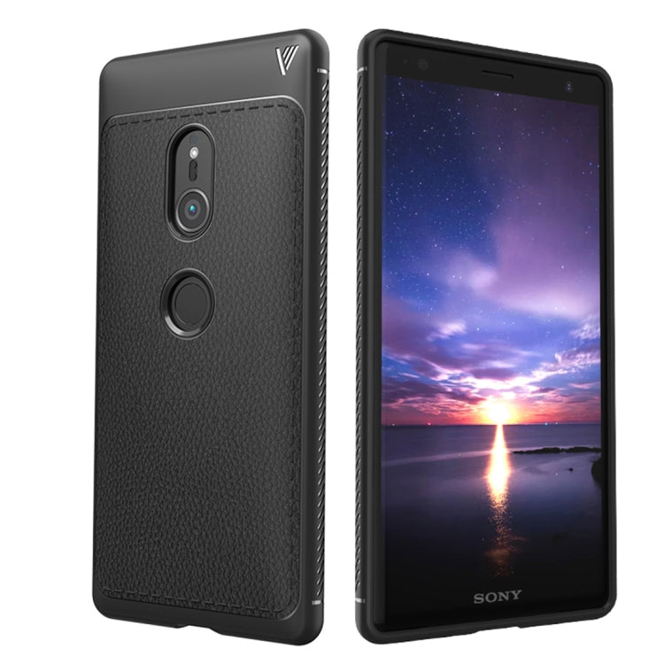 Lenuo Leshen Series for Sony Xperia XZ2 TPU Litchi Texture Dropproof Protective Back Cover Case