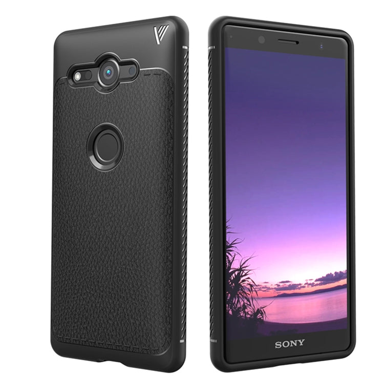 Lenuo Leshen Series for Sony Xperia XZ2 Compact TPU Litchi Texture Dropproof Protective Back Cover Case