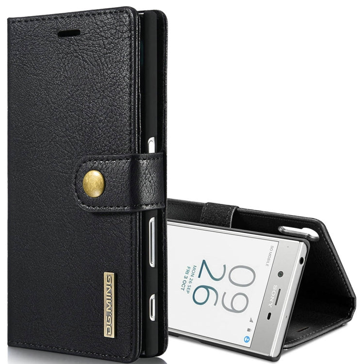 DG.MING for Sony Xperia XZ / XZs Crazy Horse Texture Horizontal Flip Detachable Magnetic Protective Case with Holder & Card Slots & Wallet