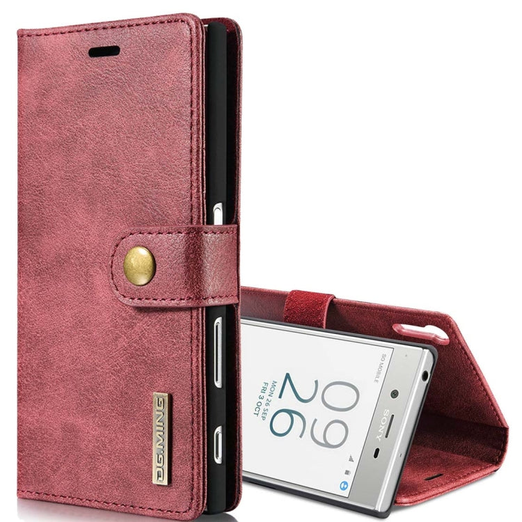 DG.MING for Sony Xperia XZ / XZs Crazy Horse Texture Horizontal Flip Detachable Magnetic Protective Case with Holder & Card Slots & Wallet