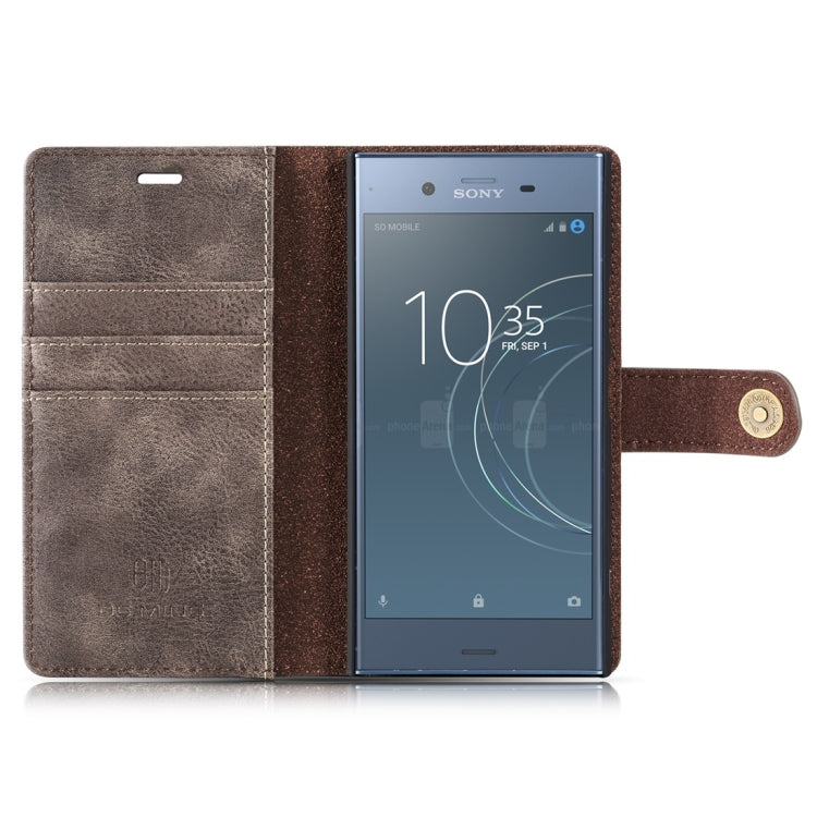 DG.MING for Sony Xperia XZ1 Crazy Horse Texture Horizontal Flip Detachable Magnetic Protective Case with Holder & Card Slots & Wallet
