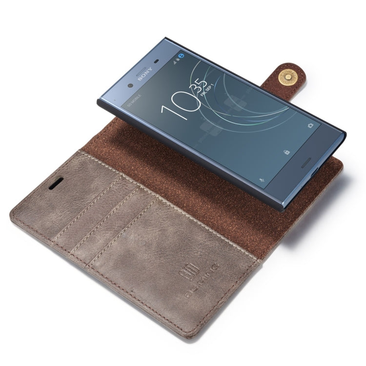 DG.MING for Sony Xperia XZ1 Crazy Horse Texture Horizontal Flip Detachable Magnetic Protective Case with Holder & Card Slots & Wallet