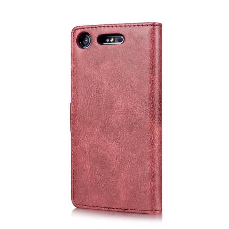 DG.MING for Sony Xperia XZ1 Crazy Horse Texture Horizontal Flip Detachable Magnetic Protective Case with Holder & Card Slots & Wallet