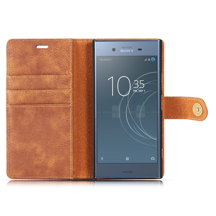 DG.MING for Sony Xperia XZ1 Crazy Horse Texture Horizontal Flip Detachable Magnetic Protective Case with Holder & Card Slots & Wallet