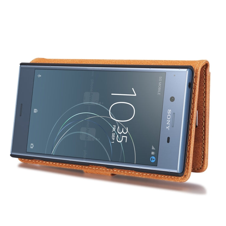 DG.MING for Sony Xperia XZ1 Crazy Horse Texture Horizontal Flip Detachable Magnetic Protective Case with Holder & Card Slots & Wallet